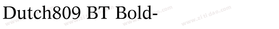Dutch809 BT Bold字体转换